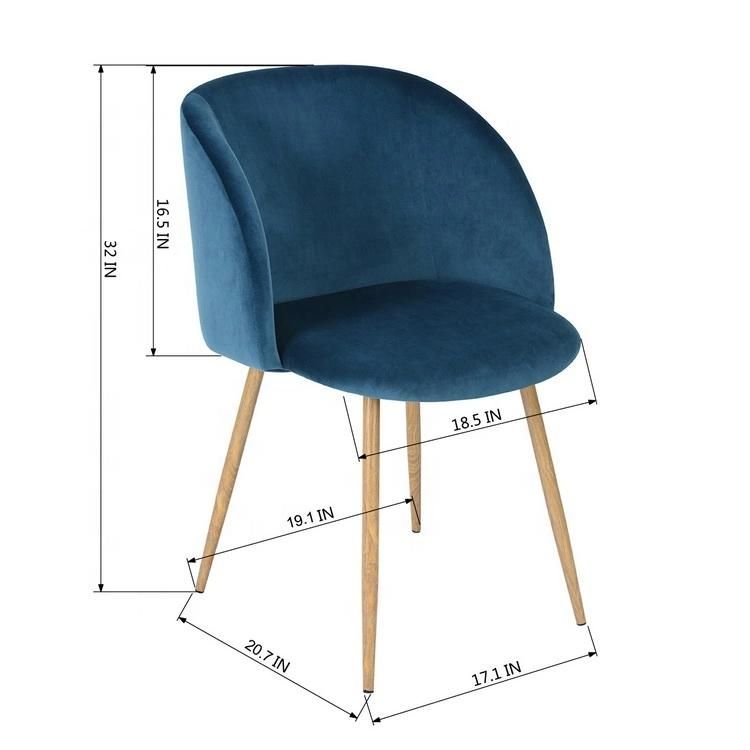 Dining Room Furniture Nordic Modern Upholstery Arm Fabric Velvet Restaurant Dining Chairs