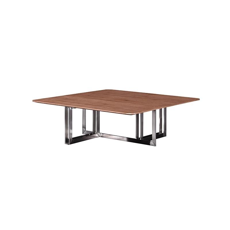 High Quality Modern Wooden Home Furniture Living Room Center Table Metal Leg Square Coffee Table