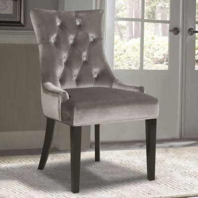 Luxury Dining Room Chair Velvet Fabric Hotel Dining Chair Restaurant Dining Chair with Stainless Steel Legs