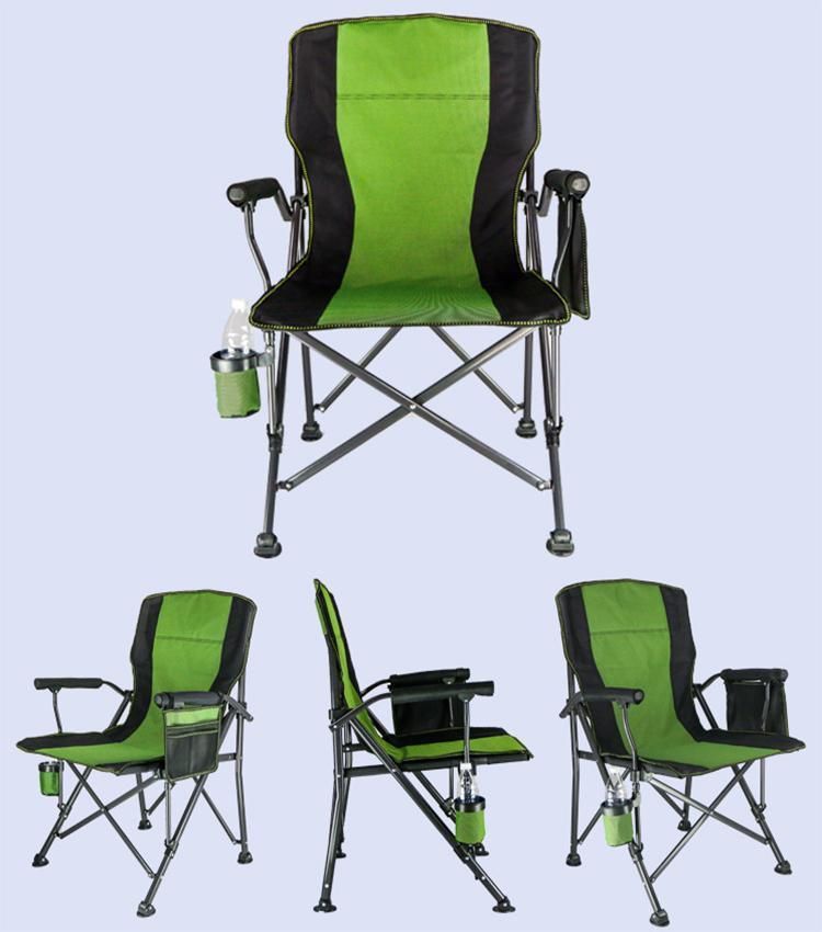 Good Load Bearing Portable and Stowable Adjusted Folding Frame 600d Fabric Portable Folding Metal Chair Klappstuhl