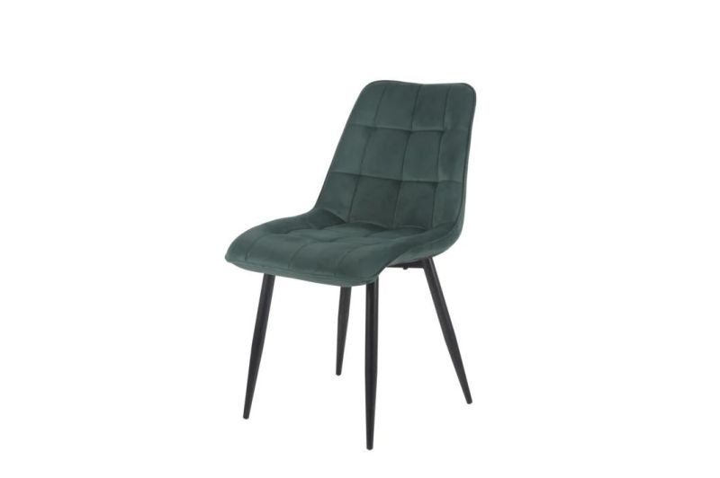 Wholesale Luxury Nordic Design Fabric Velvet Cushion Metal Legs Cheap Dining Chair