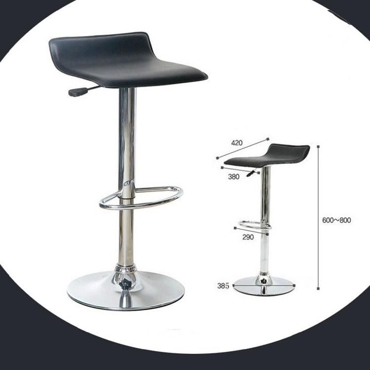 Nordic Bar Stools and Restaurant Dining Chair Sets Height Adjustable Faux Leather Bar Chair with Chrome Leg