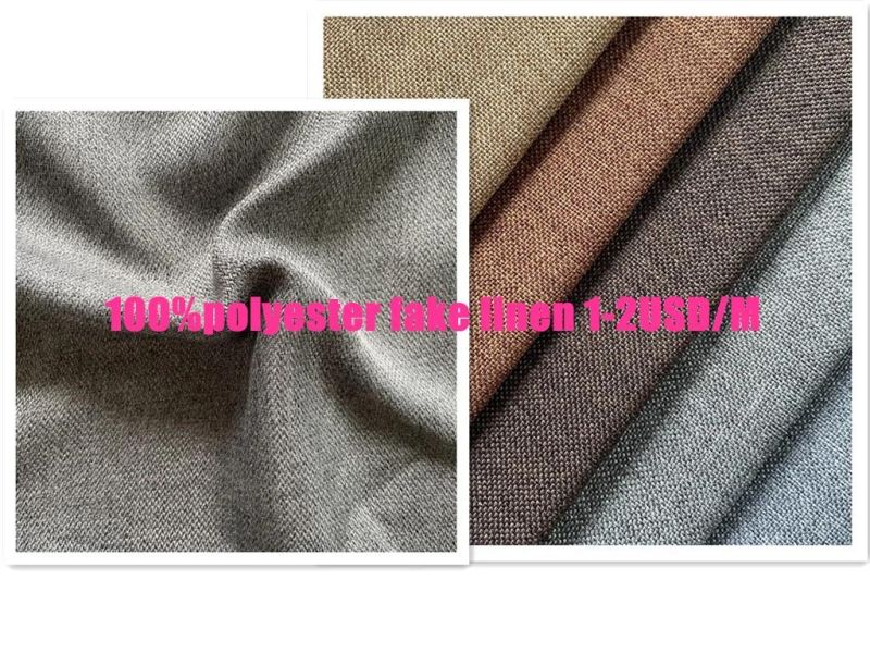 100%Polyester Woven Fake Linen Sofa Fabric (NAQ)