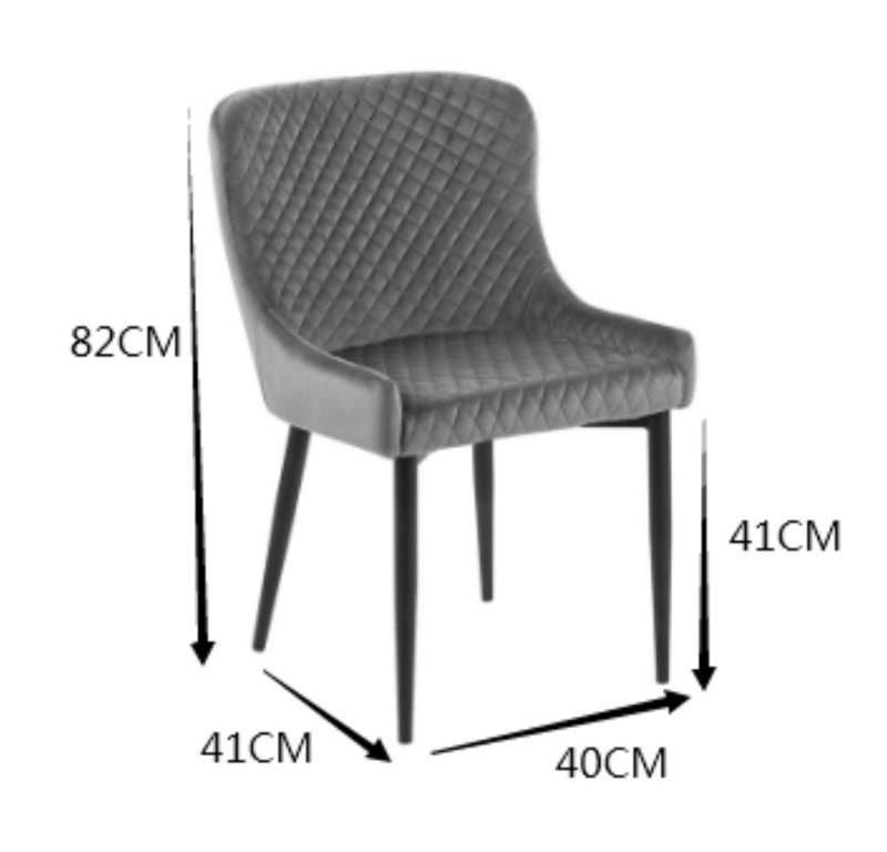 Dining Chair Dining Room Home Black Metal Legs Velvet Upholstered Dining Chair