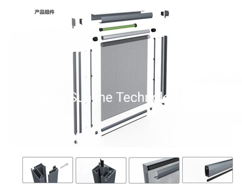 Motorized Sunny Fabric Window Windproof Outdoor Zip Track Roller Blinds