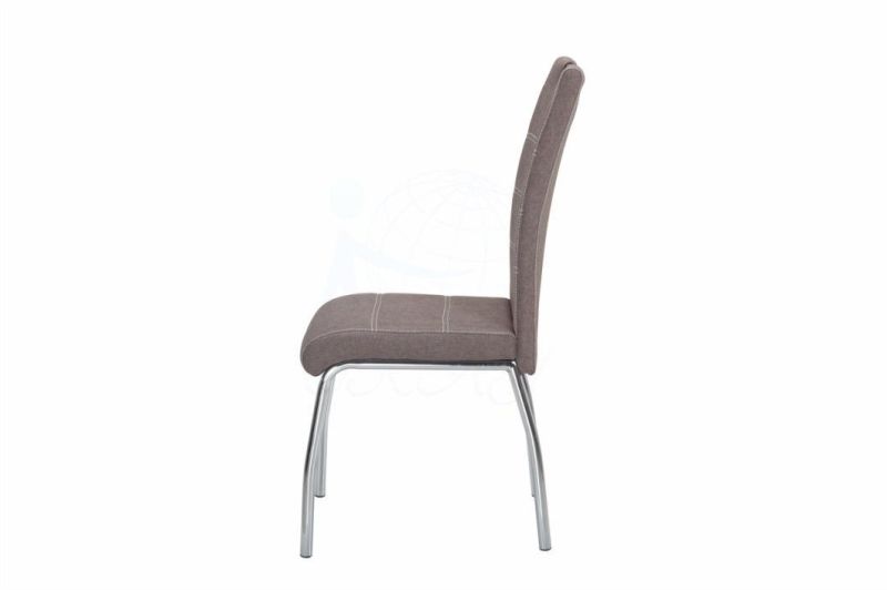 Hot Sale Fabric Chrome Metal Dining Chair