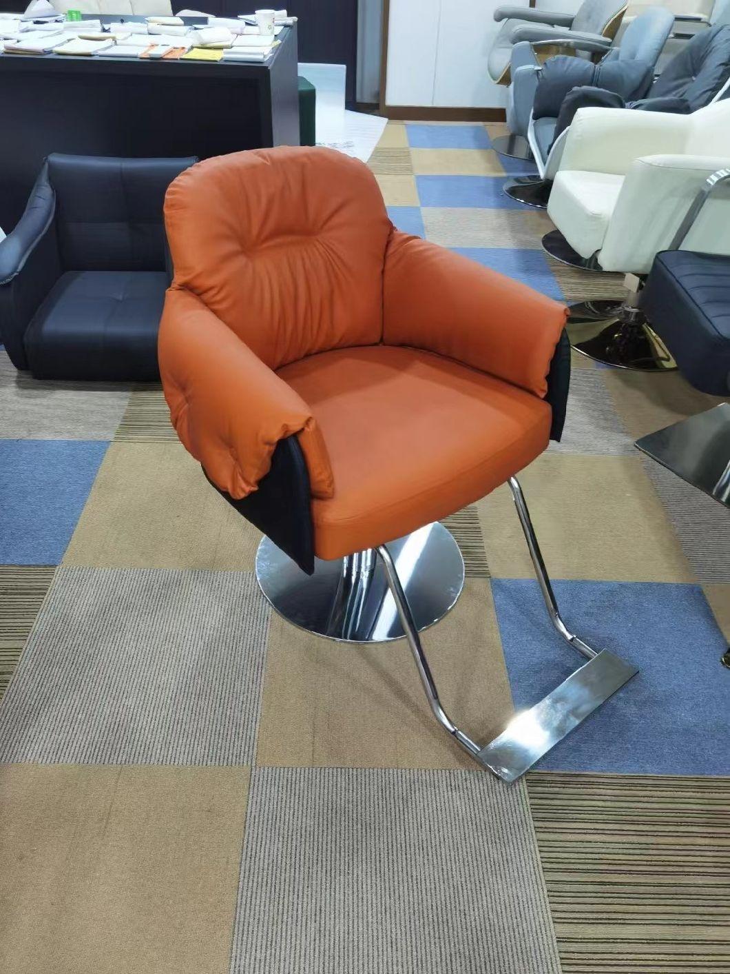 Wholesale Modern Salon Barber Chair Nail Chair Cheap Price White and Gold Barber Chair