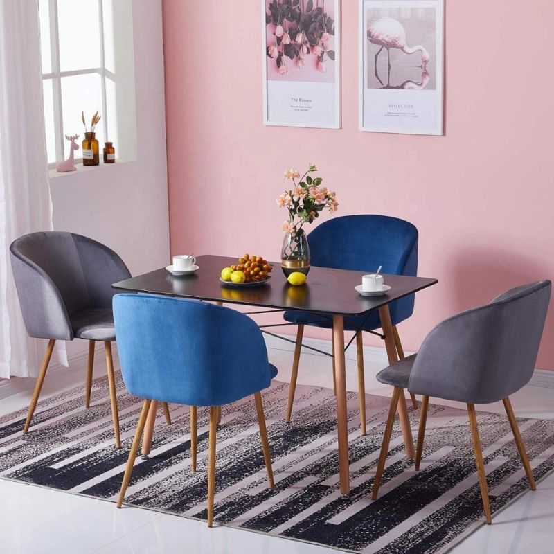 Dining Room Furniture Nordic Modern Upholstery Arm Fabric Velvet Restaurant Dining Chairs