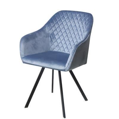 Modern Home Dining Room Furniture Metal Fabric Velvet Restaurant Dining Chair