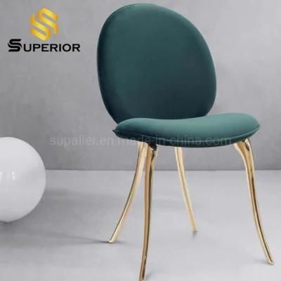 Hot Selling Gold Stainless Steel Hotel Furniture Fabric Dining Chair