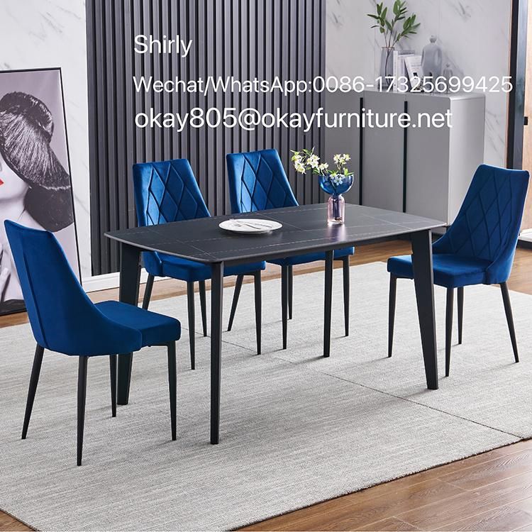 New Design Hot Sale Luxury Dining Room Furniture Velvet Fabric Dining Chairs