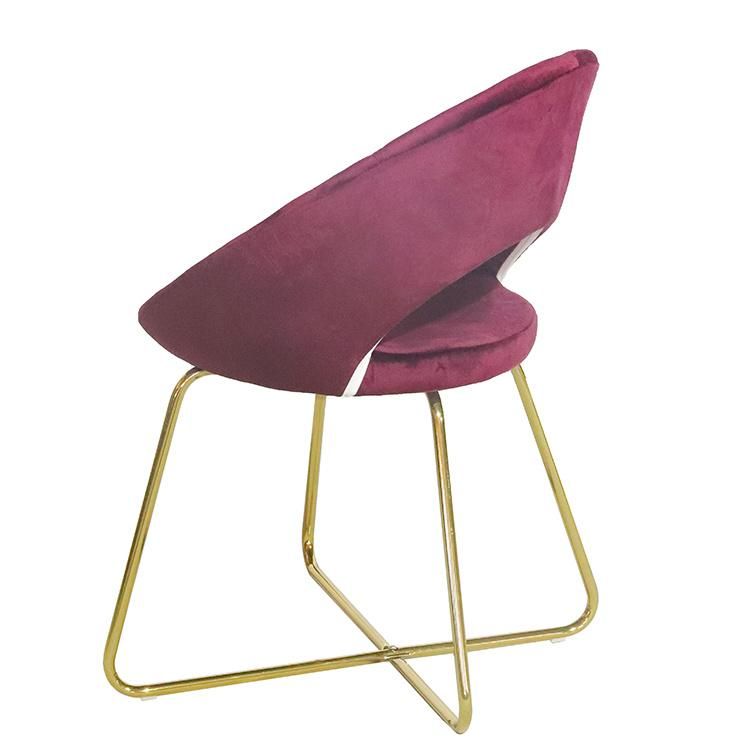 China Wholesale Modern Home Furniture High Quality Velvet with Metal Legs in Gold Dining Chair