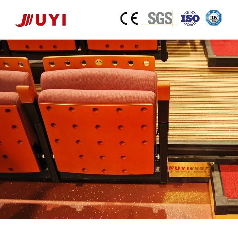 Grandstand Telescopic Expand Bleacher Modern Factory Price Indoor Theater Bleacher Seating with Backs Fabric Seat with Wooden Shell Jy-780