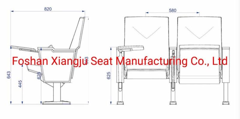 Factory Price Chairs for The Auditorium with Writing Tablet