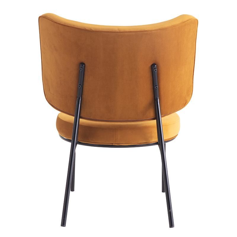 Free Sample Nordic Modern Velvet Armrest Colorful Dining Room Chairs with Gold Metal Legs