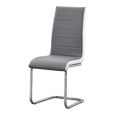 Simple Modern Office Furniture PU Leather Dining Chair Office Chair Chrome Plated Four-Legged Chair for Meeting and Training