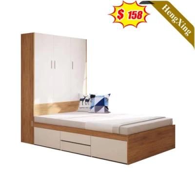 Double King Queen Size Modern Design Home Hotel School Furniture Bedroom Wooden Bed