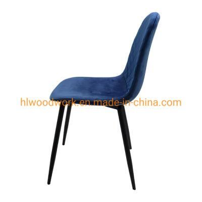 New Design High Quality Room Furniture Luxury Fabric Dining Chair Fashion Design Upholstered Backrest Home Furniture Dining Chairs Blue