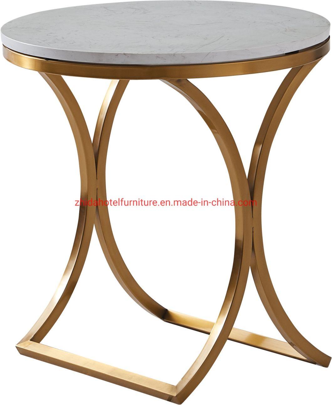 White Marble Hotel Home Coffee Side Table for Living Room Furniture