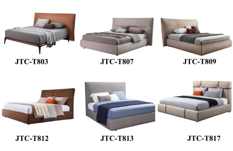 Modern European Furniture Wooden Cloth 1.8m Double King Bed