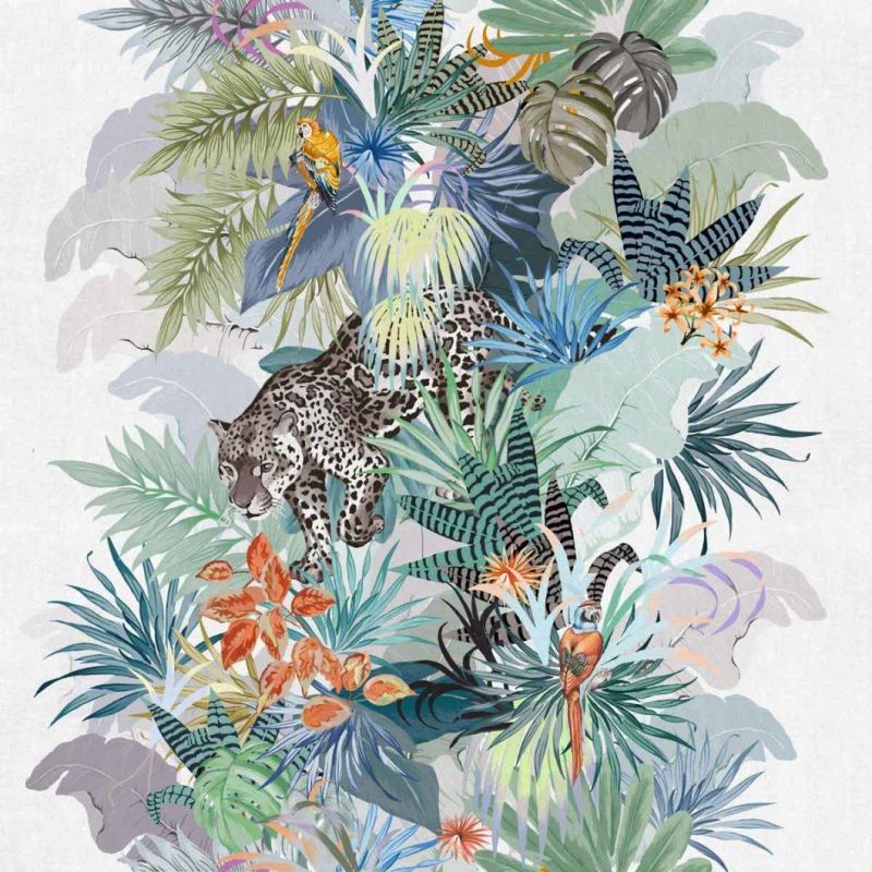 Textile Digital Jungle Theme Upholstery Furniture Fabric