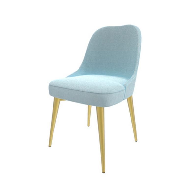 Restaurant Leisure Places Factory Direct Sale Metal Legs and Velvet Fabric Covered Seat Made in China Dining Chair Modern