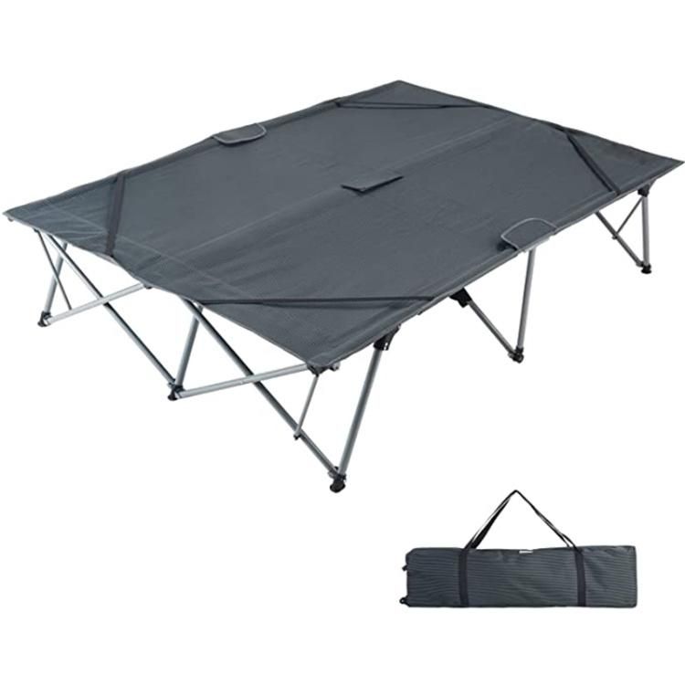 Portable Folding Camping Adjustable Wide Foldable Steel Frame Sleeping Bed