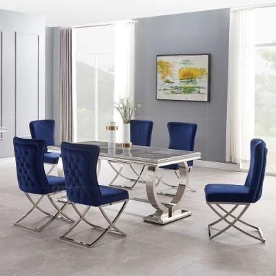 Wholesale Stainless Steel Modern Dining Chairs with Fabric