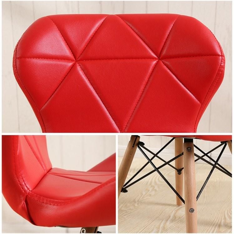 2020 Modern Design Cheap Home Furniture PU Leather Dining Room Chairs Beech Wood Legs Colorful Fabric Dining Chair