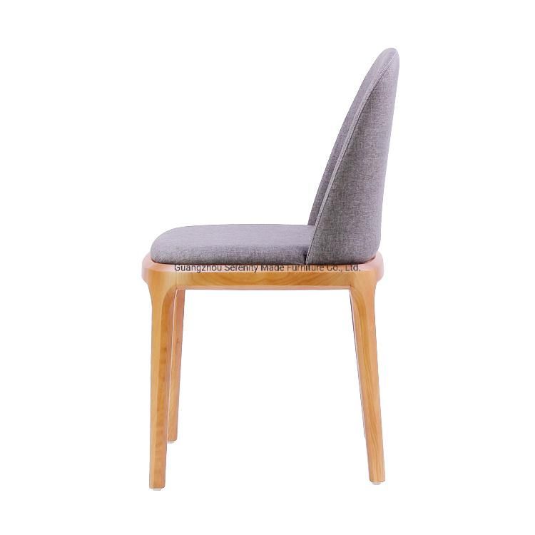 Nordic Style Fabric Solid Wood Frame Dining Chair