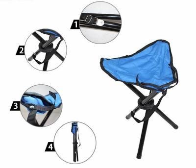 Tripod Stool Metal Camping Fishing Chair Portable Folding Chair Beach Chair Fabric