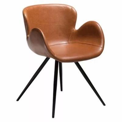 Hotel Coffee Fabric Surface Metal Legs Dining Chair