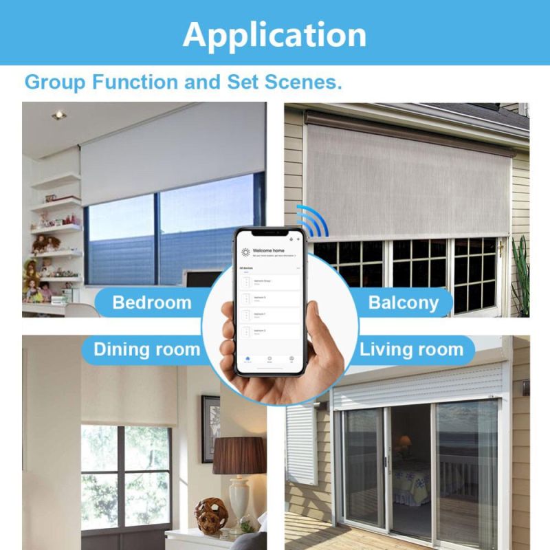 Motorized Shades Tuya Smart Blinds Alexa Google Compatible Blackout Fabric