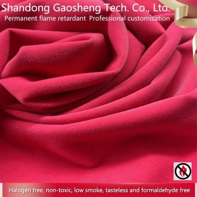 Inherently Flame Retardant Custom Rose Red Sofa Pillow Furniture Knitted Velvet Fabrics