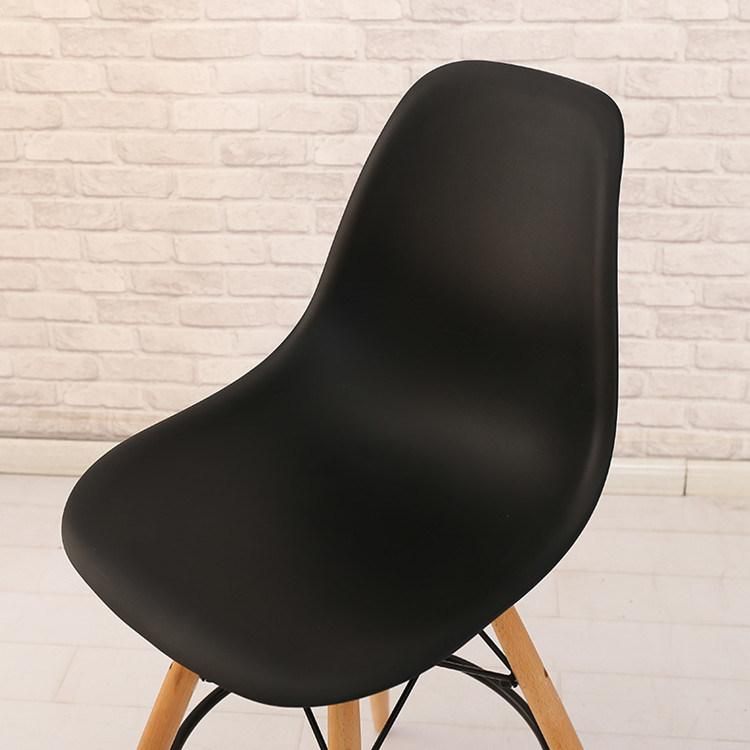 Restaurant Modern Sillas De Bar Nordic PP Home Side Bar Stool Plastic Bar Chair with Wooden Leg