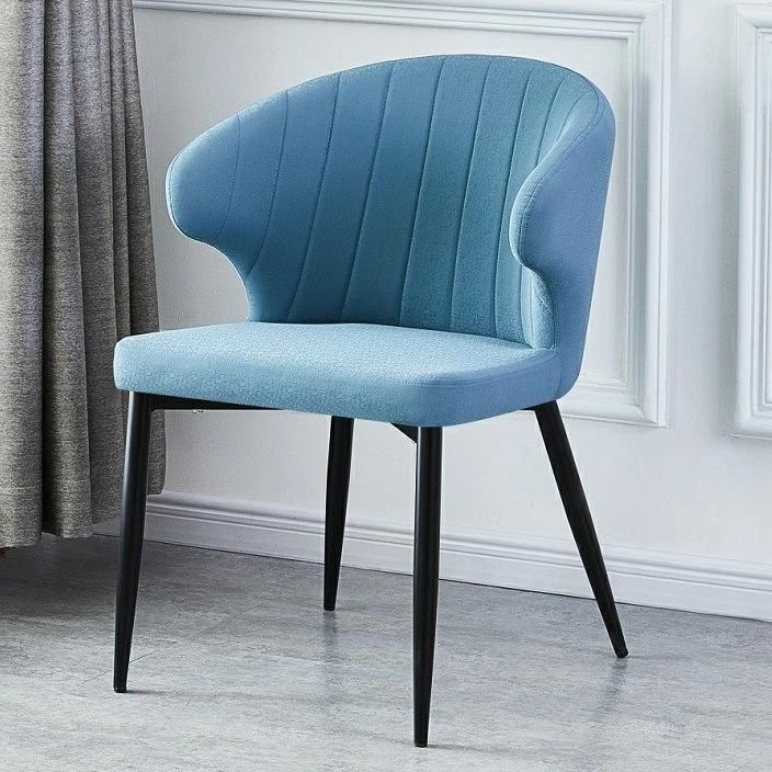 Hot Selling Modern Style Comfortable Luxury Velvet Metal Legs Live Room Dining Chair