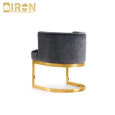 Hot Selling Stainless Steel Frame Modern Black Fabric Home Bedroom Furniture Dining Chair