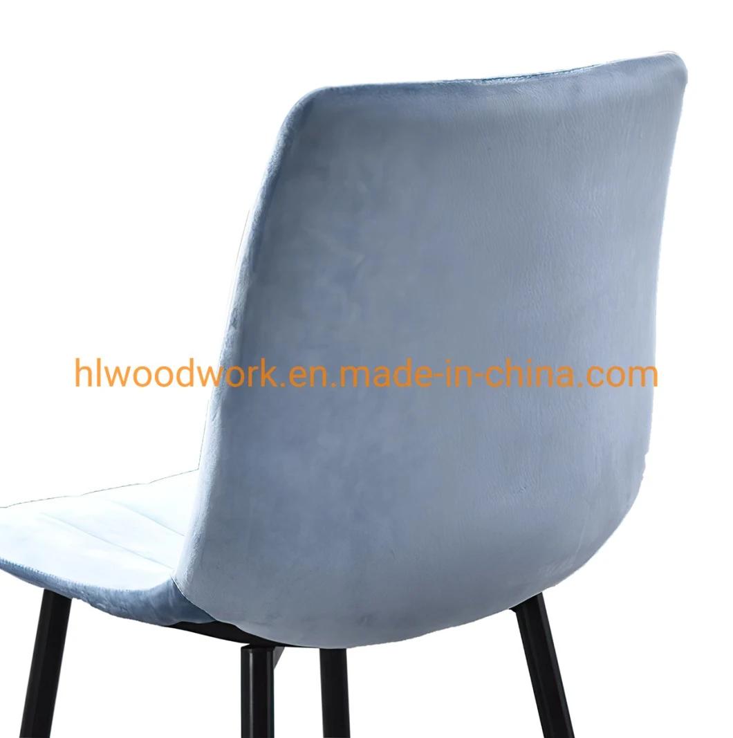 Modern Restaurant Furniture Comfortable Fabric Coffee Chair Black Spray Metal Leg Restaurant Chair Popular Modern Living Room Home Leisure Chair