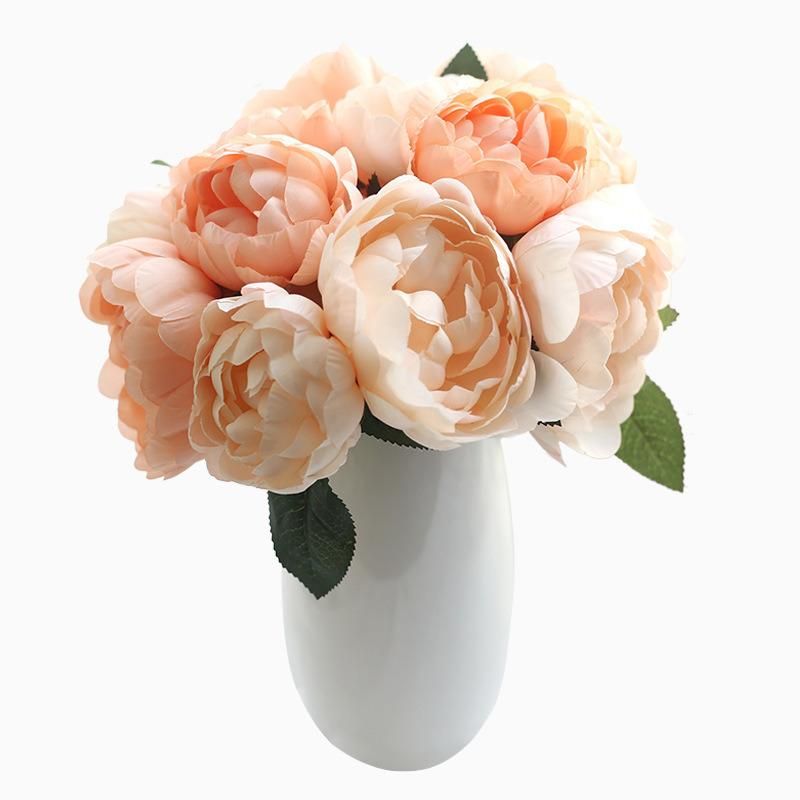 China Fabric Flowers Silk Rose Bouquet for Wedding Decoration