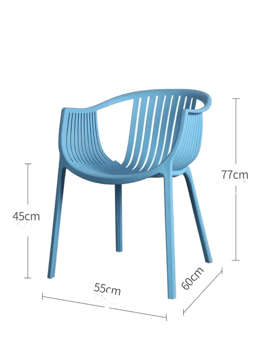 Wholesale Modern Dining PP Armrest Cheap Stackable Plastic Dining Chair