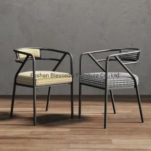 Metal Frame Dining Chair Coffee Shop Outdoor Chair Fabric Chair