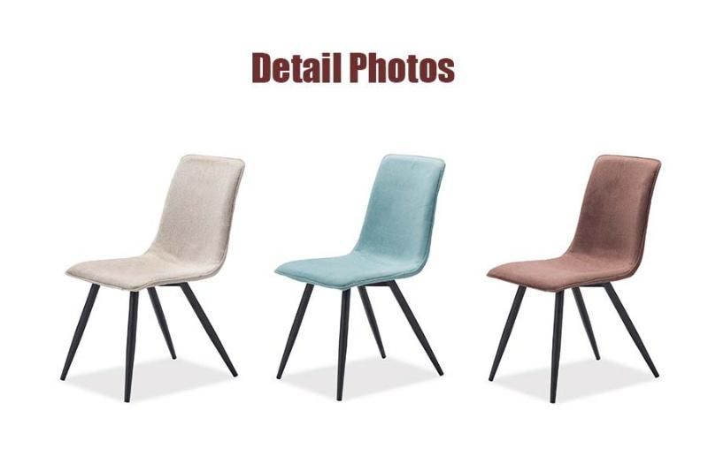 Modern Design Metal Leg Restaurant Furniture Velvet Fabric Leisure Coffee Dining Chair