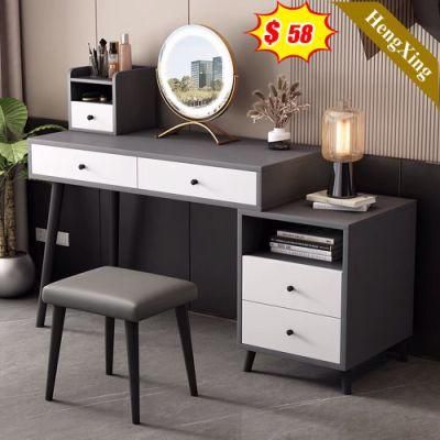 Luxury Simple Quality Nordic Modern Minimalist MDF Top Dresser with Chair and Mirror