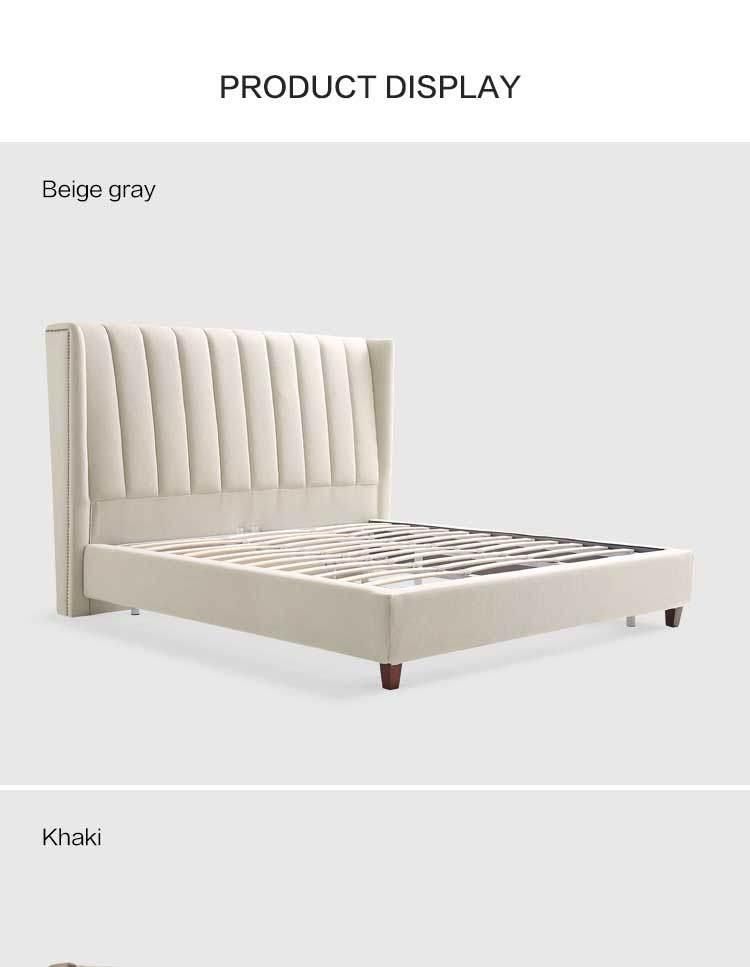 Linsy Flat Wood China King Bedroom Furniture Fabric Bed Rax2a