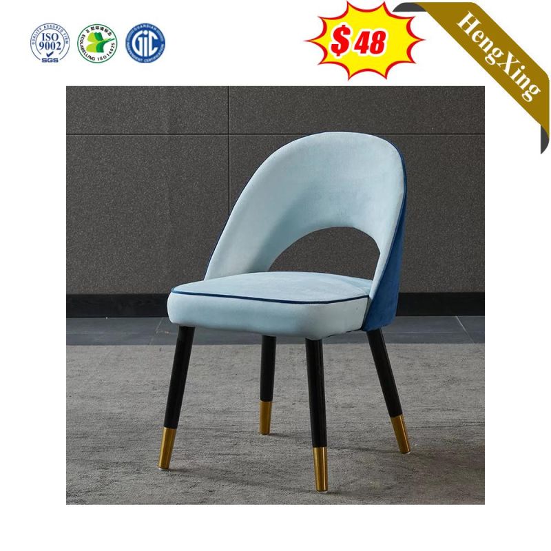 Luxury Blue Leather Chair Hotel Dining Table and Chairs Furniture Set