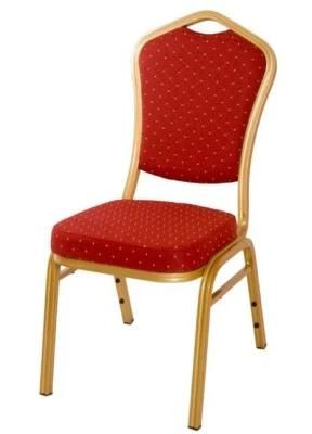 Banquet Dining Chair Cheap and High Quality Golden Frame Steel Molded Foam Stackable Furniture