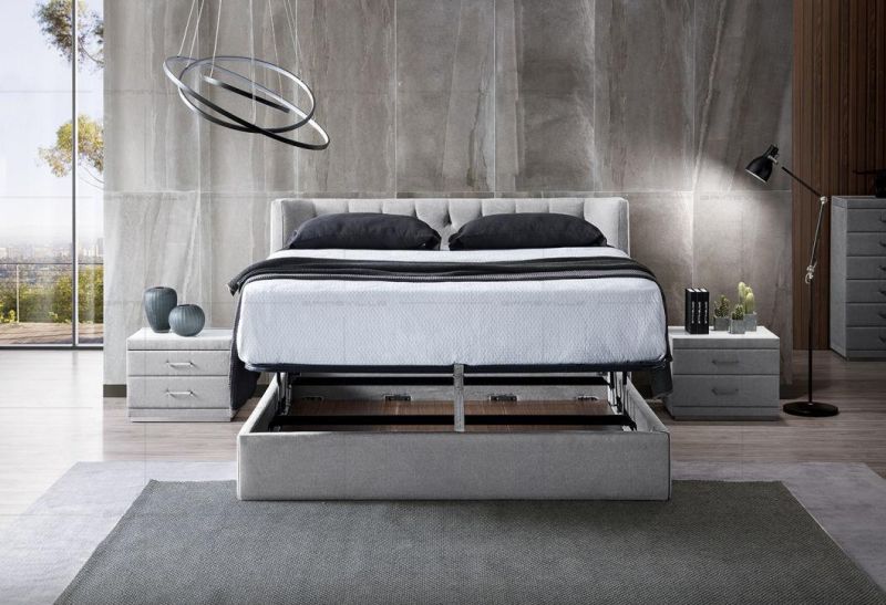 Hot Selling Models New Bedroom Set Wall Bed with Storage Box Fabric Bed From China Factory Furniture