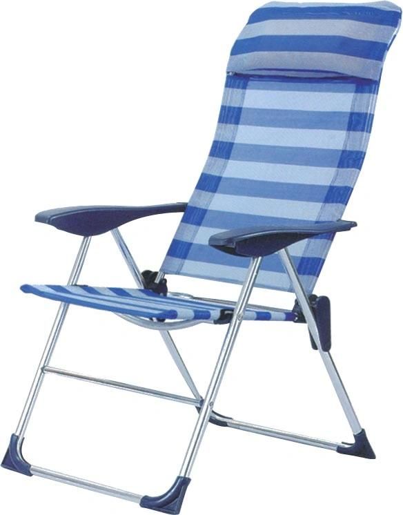 Hot Selling Foldable Beach Chair with Back Holder and Low Seat with or Without Pillow