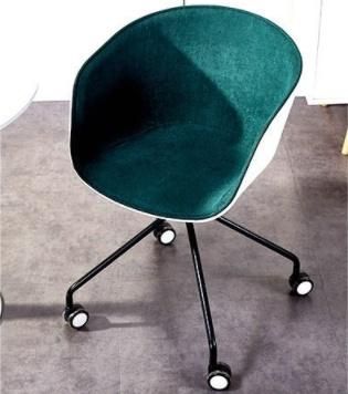 Scandinavian Minimalist Office Computer Staff Backrest Plastic Fabric Cover Rotating Chair with Pulley