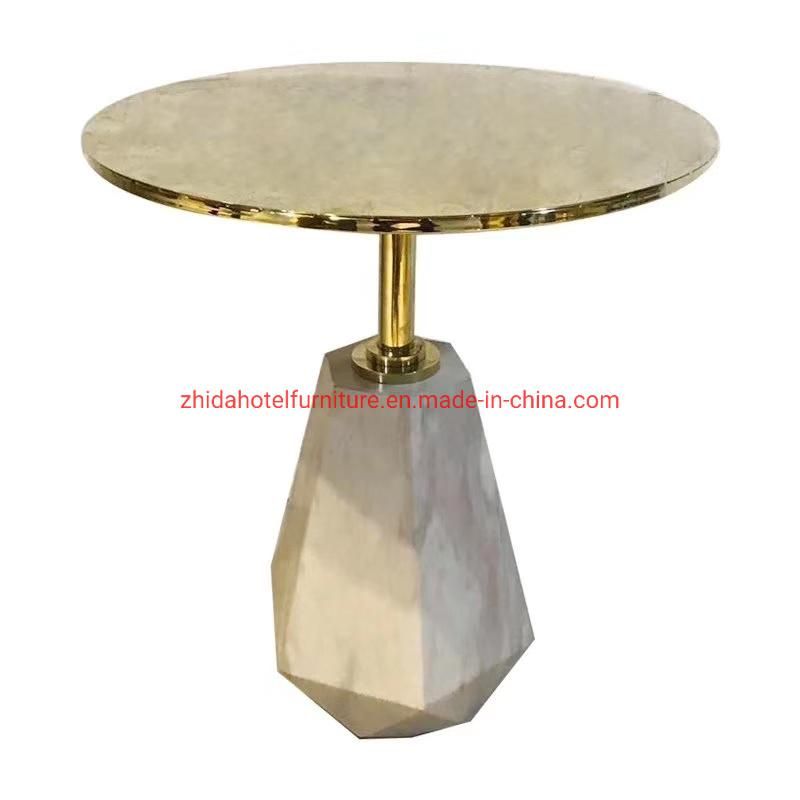 Metal Round Rectangular Marble Table Top Coffee Side Table for Living Room Sofa